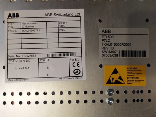 P7LC ABB ระบบควบคุมแชสซี PLC อะไหล่ 1KHL015000R0001