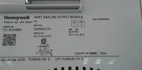 CC-PAOH01 Honeywell Hart Analog Output Module DCS Parts PLC Module หน่วยออกแบบแบบแอนาล็อกของแฮนนีเวล ฮาร์ท