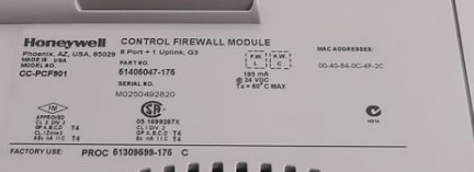 โมดูลไฟร์วอลล์ควบคุม FTE 9 พอร์ต Honeywell CC-PCF901 ใหม่เอี่ยม ในสต็อก