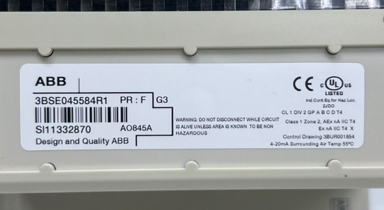 ABB AO845A 3BSE045584R1 โมดูลออกแบบแอนาล็อก S/R HART โมดูล 8 ช่อง