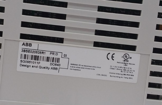 ABB DO840 3BSE020838R1 โมดูลออกแบบดิจิตอล 24V S/R 16 ช่อง โมดูล I/O S800