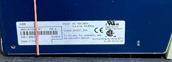 ABB SD834 3BSC610067R1 แหล่งไฟฟ้า S800 I/O โมดูล DCS อะไหล่ในคลัง