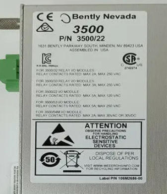 Bently Nevada 3500/22M 146031-01 อินเตอร์เฟซข้อมูลชั่วคราว