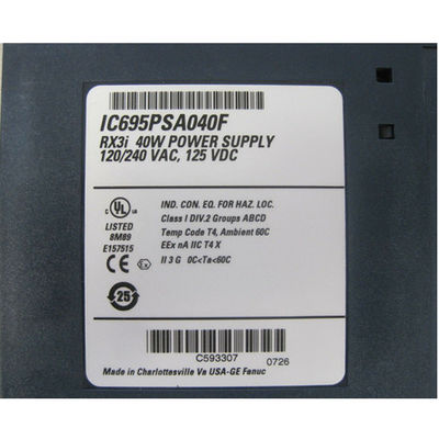 พาวเวอร์ซัพพลาย GE Fanuc PLC Ge Ic695psa040 Pac Systems Rx3i Plc