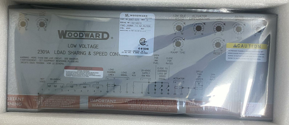 วู้ดเวิร์ด 9907-023 กํากับความเร็วการทํางานไปข้างหน้า 4?? 20 mA หรือ 1?? 5 Vdc 2301A -40 ถึง + 158 °F