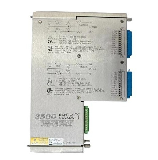 3500/42M-05-00 135489-02 Bently Nevada I/O Module With Internal Barriers Internal Terminations 2 X Prox/Accel โมดูล I/O พร้อมอุปสรรคภายใน