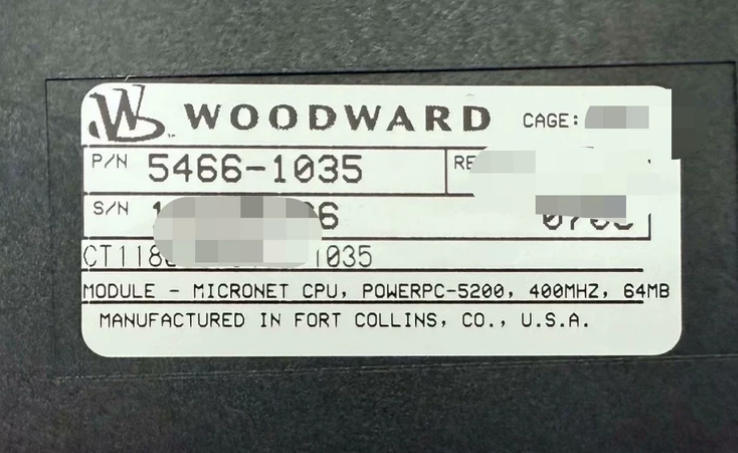 5466-1035 โมดูล Woodward Micronet-CPU ด้วยอินเตอร์เฟซการสื่อสารหลายตัว และการตั้งค่าแบบเรียบง่ายหรือเรดดัน