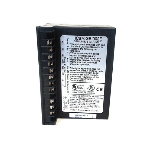 IC670GBI002 GE Fanuc GE Field I / O หน่วยควบคุมบัสอินเตอร์เฟส General Electric